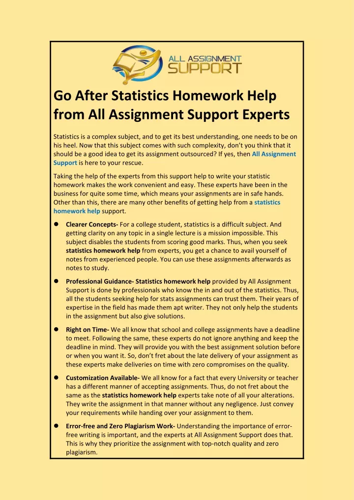 go after statistics homework help from