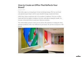 How to Create an Office That Reflects Your Brand