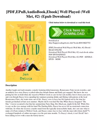 [PDF EPuB AudioBook Ebook] Well Played (Well Met  #2) (Epub Download)