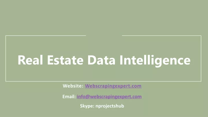 real estate data intelligence