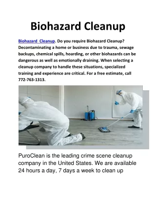 Biohazard Cleanup