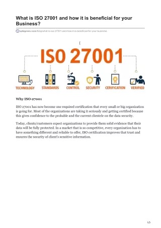 What is ISO 27001 and how it is beneficial for your Business