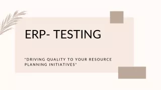 ERP- Testing