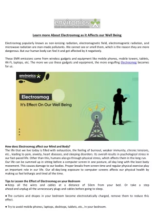 learn more about electrosmog as it affects