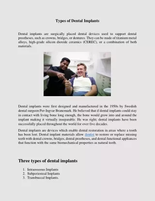 Types of Dental Implants