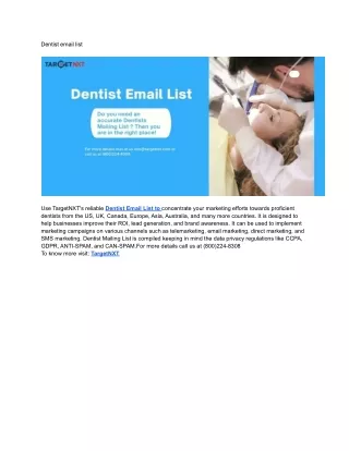 Dentist email list