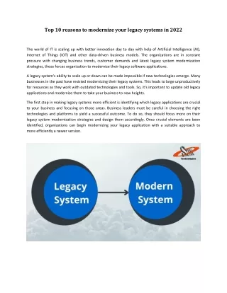 top 10 reasons to modernize your legacy systems
