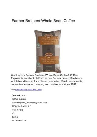 farmer brothers whole bean coffee