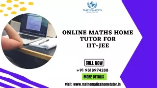 Online Maths Home Tutor For IIT-JEE