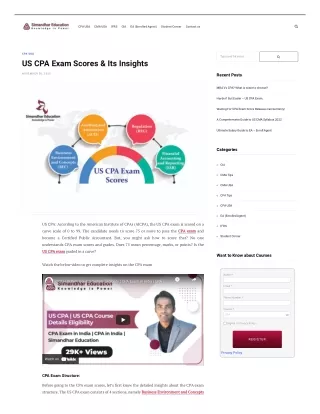 US CPA Exam Scores & Its Insights