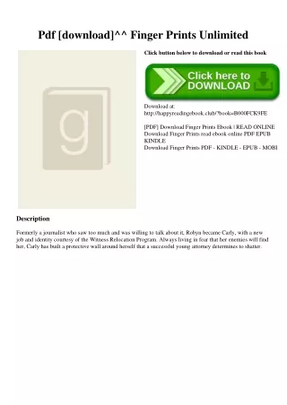 Pdf [download]^^ Finger Prints Unlimited