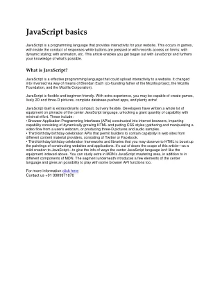 javascript basics javascript is a programming