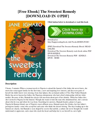 [Free Ebook] The Sweetest Remedy [DOWNLOAD IN @PDF]
