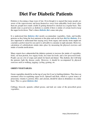 diet for diabetic patients