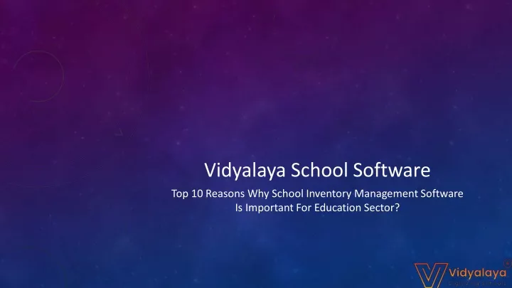 vidyalaya school software