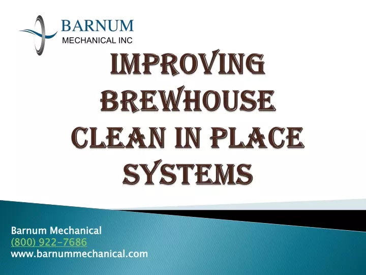 improving brewhouse clean in place systems