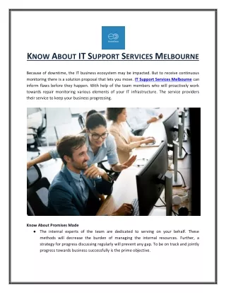 IT Support Services Melbourne