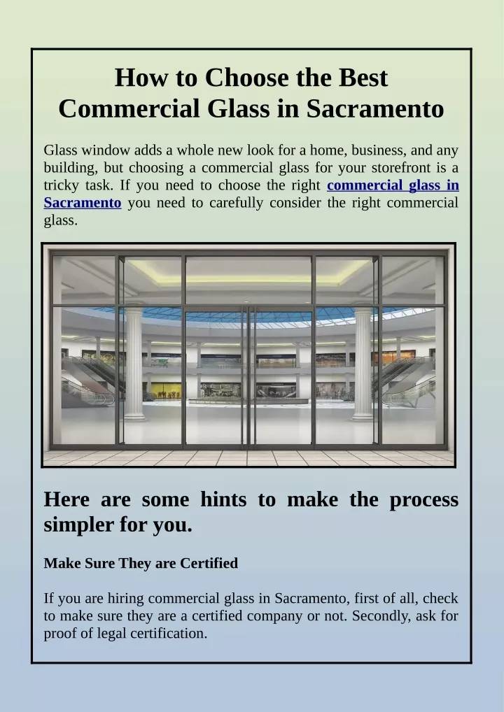 how to choose the best commercial glass