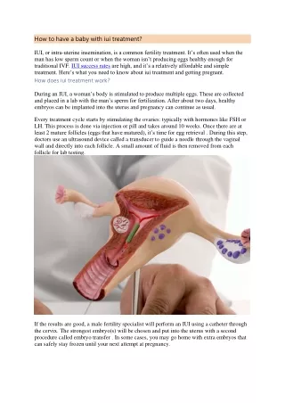How to have a baby with iui treatment
