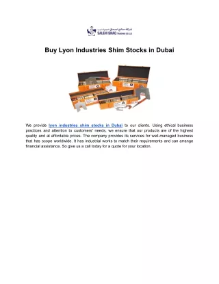 Buy Lyon Industries Shim Stocks in Dubai