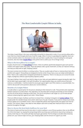 the most comfortable couple pillows in india