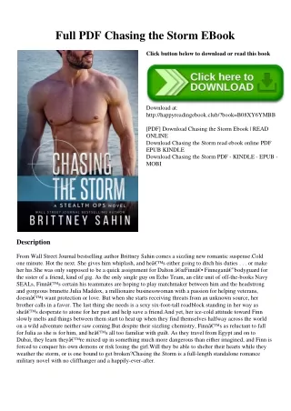 Full PDF Chasing the Storm EBook