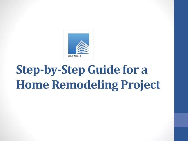 step by step guide for a home remodeling project