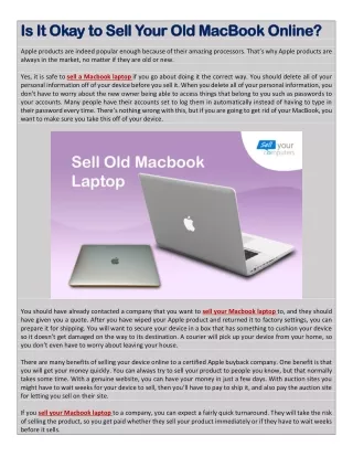 Is It Okay to Sell Your Old MacBook Online?