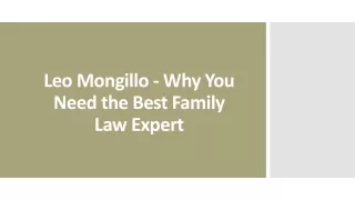 Leo Mongillo - Why You Need the Best Family Law Expert