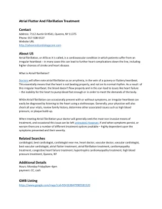 atrial flutter and fibrillation treatment contact