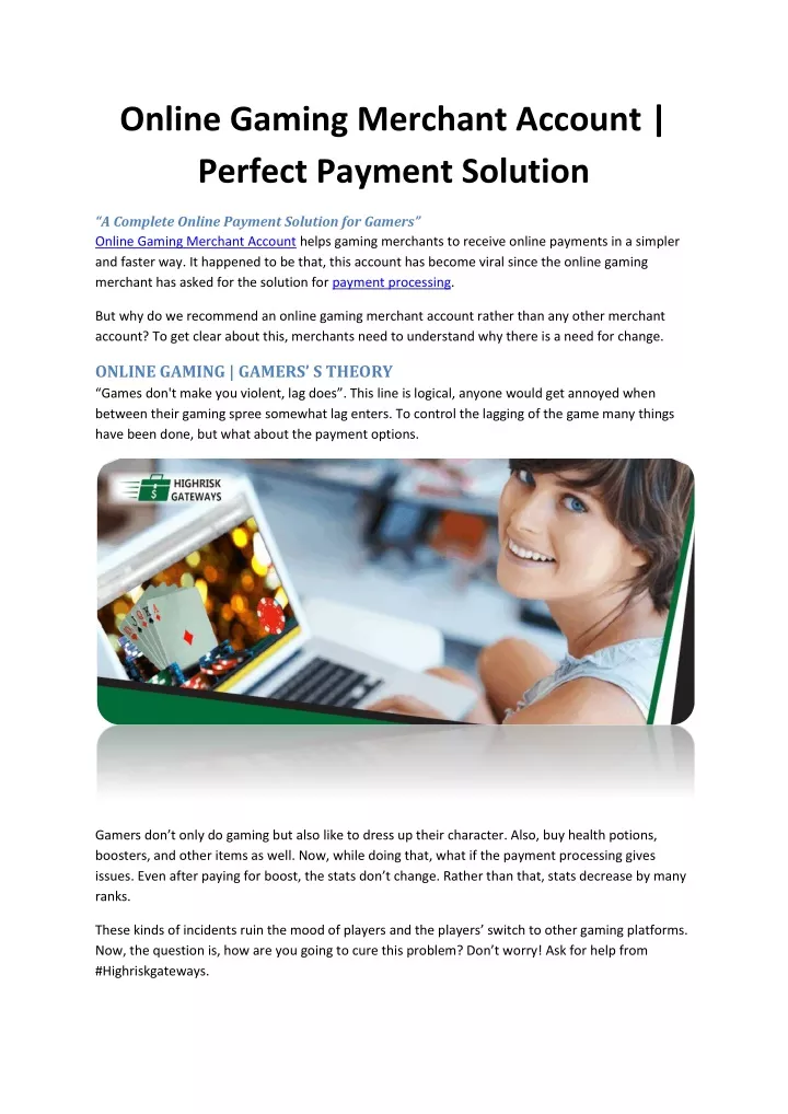 online gaming merchant account perfect payment