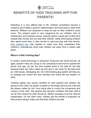 BENEFITS OF KIDS TRACKING APP FOR PARENTS