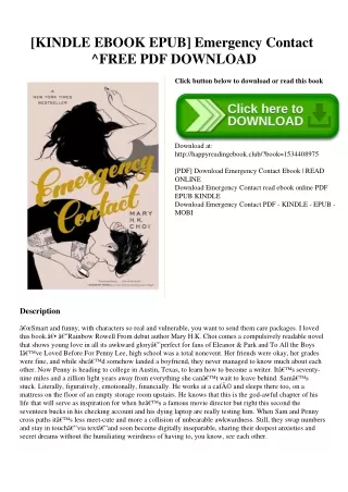 [KINDLE EBOOK EPUB] Emergency Contact ^FREE PDF DOWNLOAD