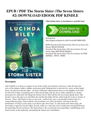 EPUB  PDF The Storm Sister (The Seven Sisters #2) DOWNLOAD EBOOK PDF KINDLE