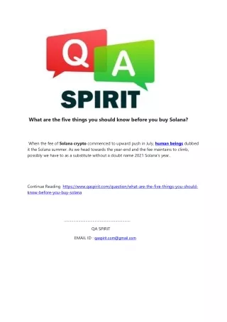 what are the five things you should know before