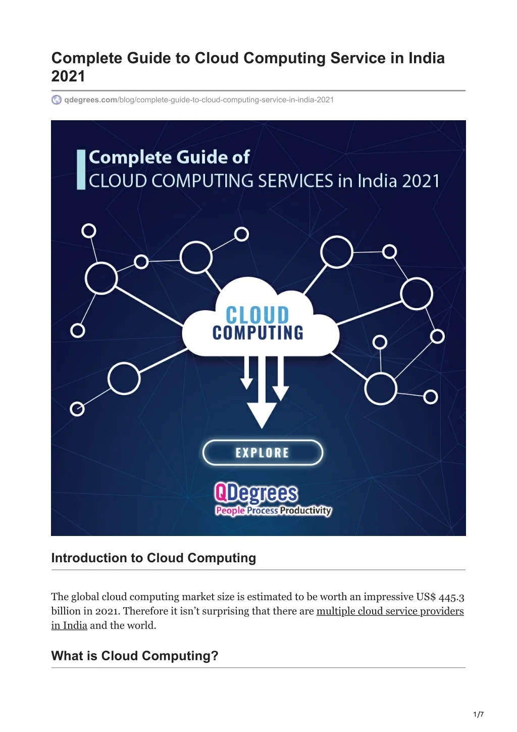 PPT - Complete Guide to Cloud Computing Service in India 2021 (1 ...