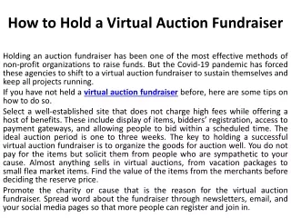 virtual auction fundraiser