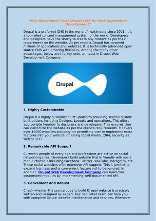 why developers trust drupal