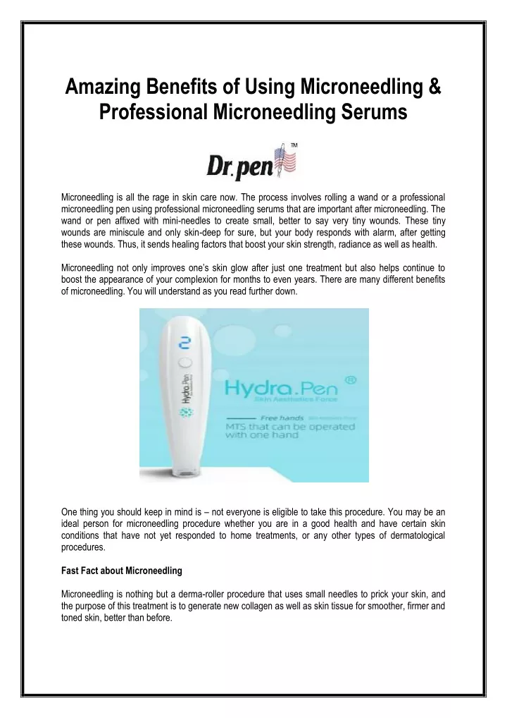 amazing benefits of using microneedling