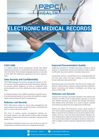 P2pc Emr | Top Electronic Medical Records System | P2PCHEALTH