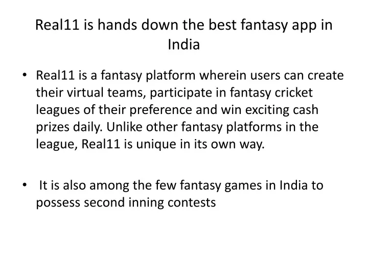 real11 is hands down the best fantasy app in india