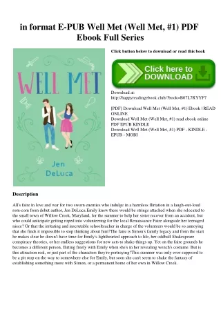 in format E-PUB Well Met (Well Met  #1) PDF Ebook Full Series