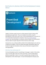 Best Practices for a Business which Front End Development Company follows - slide 1
