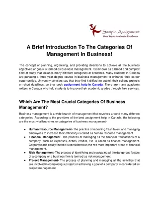 a brief introduction to the categories