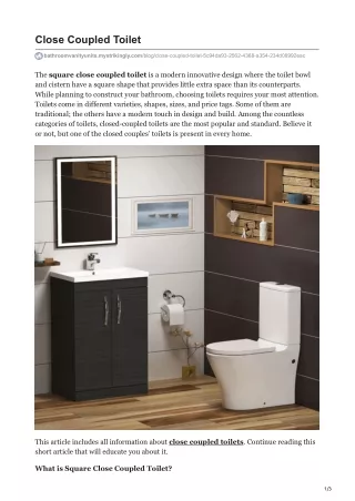close coupled toilet