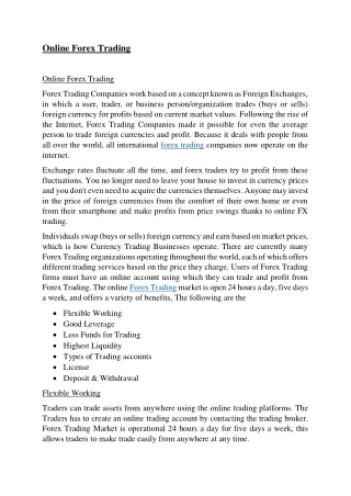 Online Forex Trading Company | FIDO MARKETS