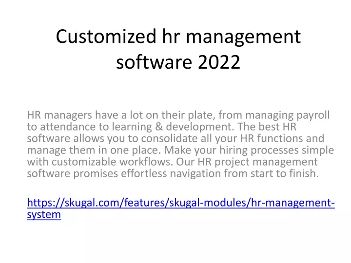 customized hr management software 2022