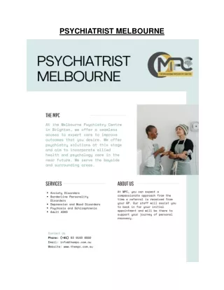 Psychiatrist Melbourne