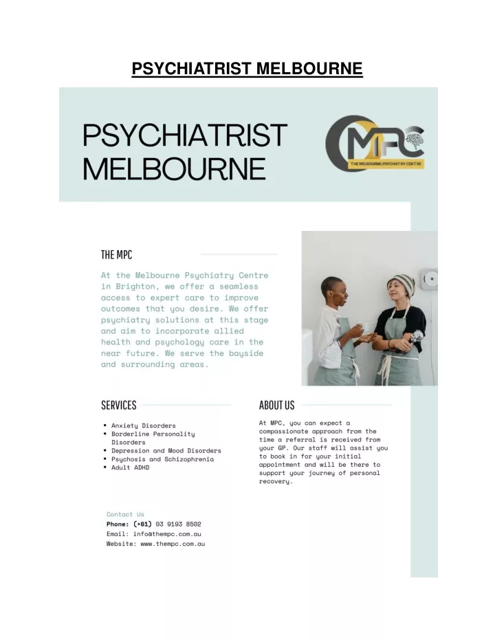 psychiatrist melbourne