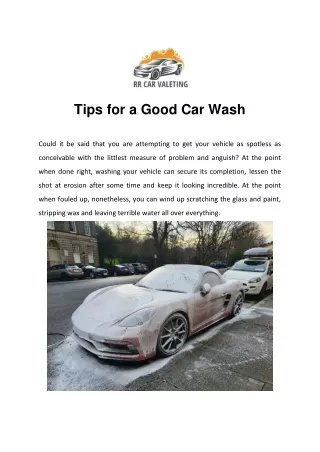 Tips for a Good Car Wash